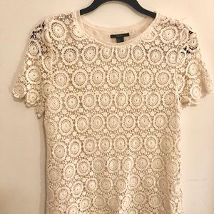 Forever 21 white lace shirt sleeved blouse